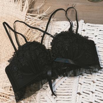 レース チュール ブラジャー ショーツ セット ノンワイヤー パッド付き 下着 送料無料 即日発送-10