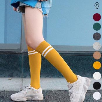 ハイソックス レディース 2本ライン 靴下 綿 ボーダー ロングソックス 通学 送料無料 即日発送-4