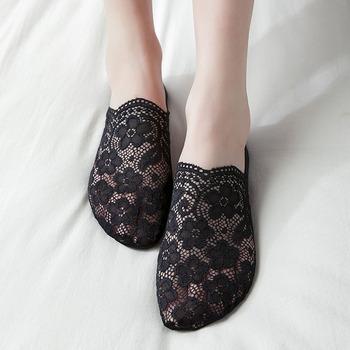 花柄レース 靴下 レディース くるぶしソックス 脱げない フットカバー 送料無料 即日発送-3