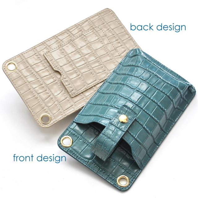 MOMO 牛革クロコ型押しショルダースマホポーチ AN 3155 3色展開 レディースカラバリポーチ 送料無料-4