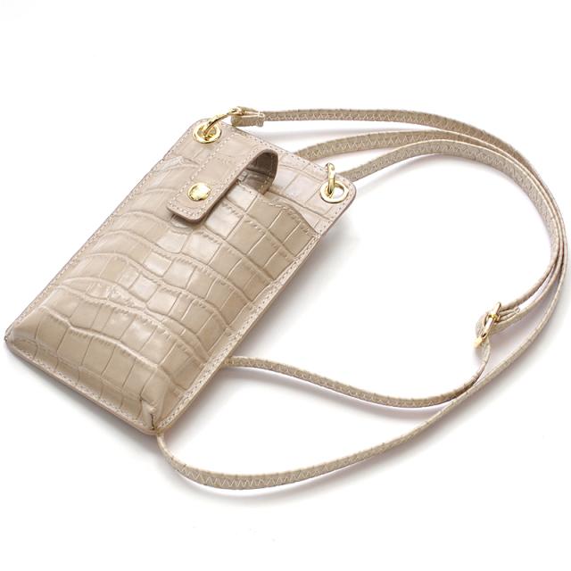 MOMO 牛革クロコ型押しショルダースマホポーチ AN 3155 3色展開 レディースカラバリポーチ 送料無料-8