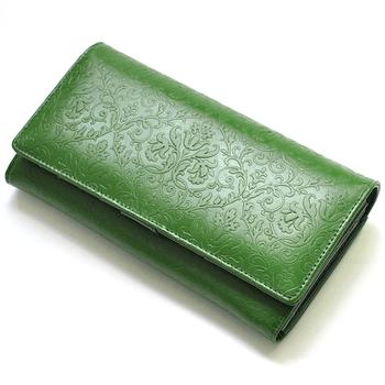 長財布スマホも入る牛革草木柄大容量財布 AN 3157 3色展開 レディースプラントパターン長財布　MOMO 送料無料-2