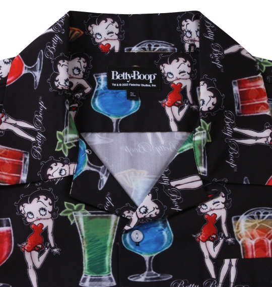 大きいサイズ BETTY BOOP 接触冷感オープンカラー半袖シャツ 3L 4L 5L 6L 8L ラッピング可 送料無料 即日発送-3