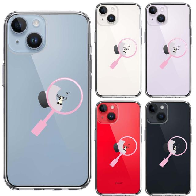 iPhone14 ケース クリア よく見たら パンダ トレーニング中 スマホケース 側面ソフト 背面ハード ハイブリッド  送料無料-1