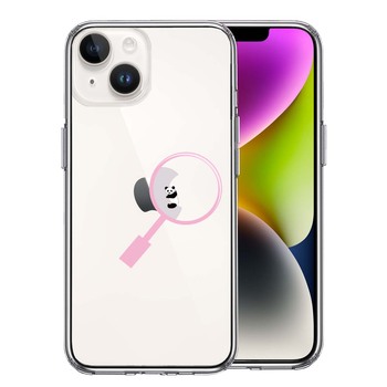 iPhone14 ケース クリア よく見たら パンダ 抱きついてた スマホケース 側面ソフト 背面ハード ハイブリッド  送料無料-0