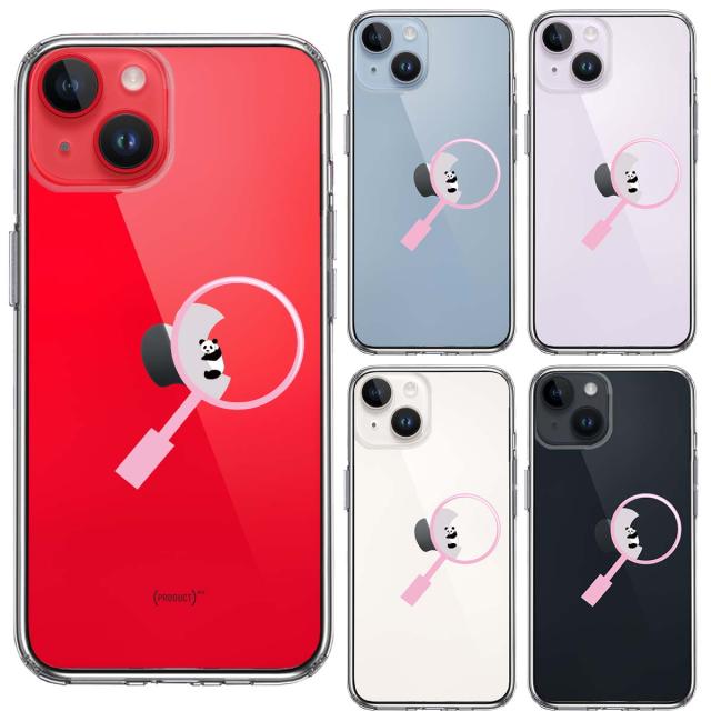 iPhone14 ケース クリア よく見たら パンダ 抱きついてた スマホケース 側面ソフト 背面ハード ハイブリッド  送料無料-1