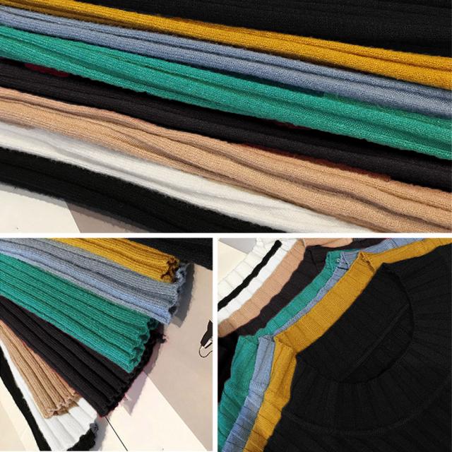 リブニットトップス レディース半袖春秋夏 送料無料 即日発送-3