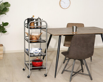 マルチワゴン ブラック×クロム 4段 送料無料-11