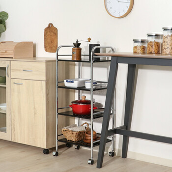 マルチワゴン ブラック×クロム 4段 送料無料-14