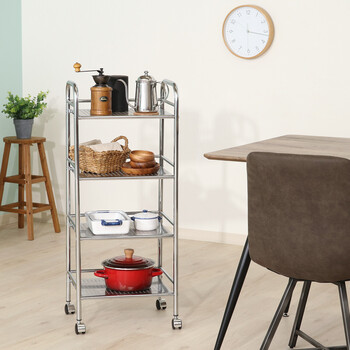 マルチワゴン ブラック×クロム 4段 送料無料-4