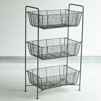 小物の魅力を引き出してくれる メッシュ3段ワイヤーバスケット 送料無料-3