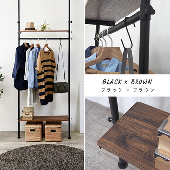 突っ張りハンガーラックKTR 3152BR 送料無料-13