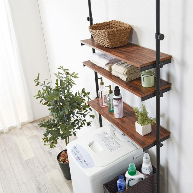 突っ張り洗濯機ラック 幅90 KTR 3154BR 送料無料-3