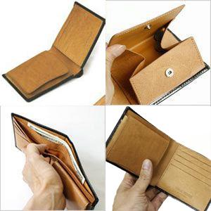 二つ折り財布 馬革×水牛革ドロップリング折財布 UHP 1149LT 左利き用コードバン×バッファロー短財布 unitedHOMME 送料無料-4