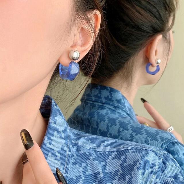 クリアピアス C型レディースフープピアス 送料無料 即日発送-3