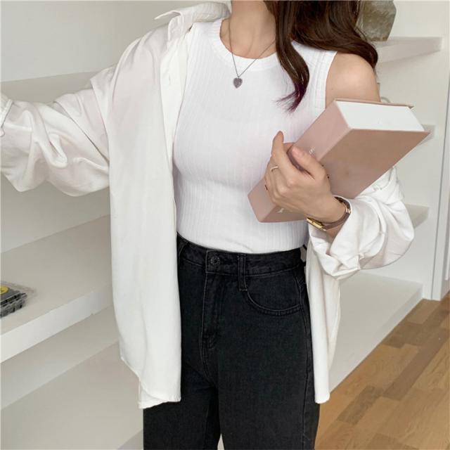 リブニット タンクトップ レディース春夏 送料無料 即日発送-4