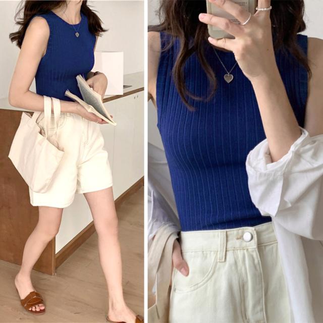 リブニット タンクトップ レディース春夏 送料無料 即日発送-7