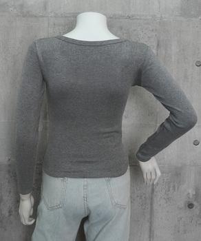 長袖Tシャツ ショート丈 Uネック 送料無料 即日発送-9