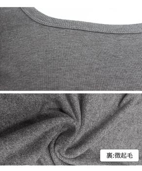 長袖Tシャツ ショート丈 Uネック 送料無料 即日発送-4