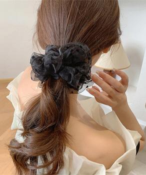 シュシュ オーガンジー ボリューム 3色 送料無料 即日発送-2