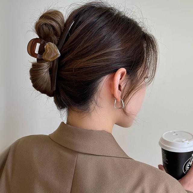 ヘアクリップ バンスクリップ 樹脂ハート 送料無料 即日発送-3