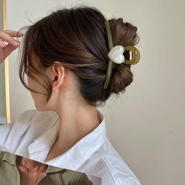 ヘアクリップ バンスクリップ 樹脂ハート 送料無料 即日発送-8