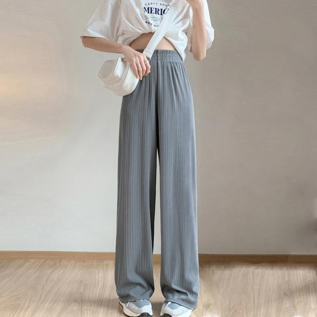セミワイドパンツ プリーツパンツ 美脚 送料無料 即日発送-3