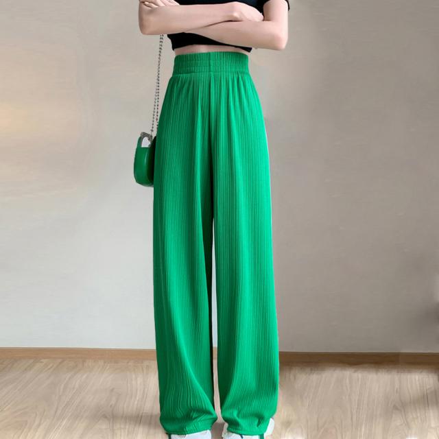 セミワイドパンツ プリーツパンツ 美脚 送料無料 即日発送-4
