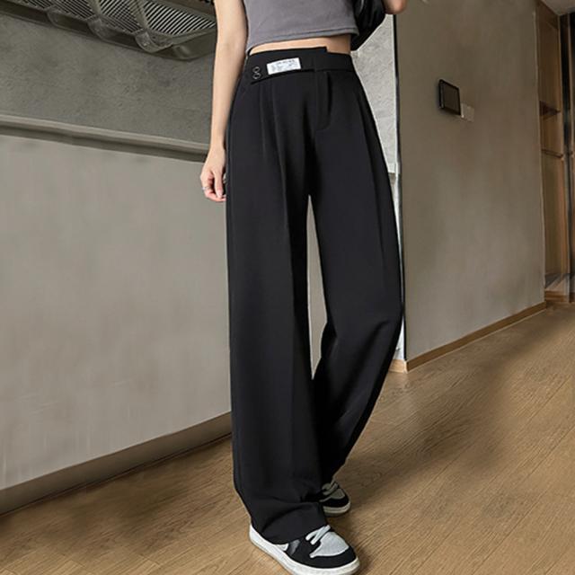 ワイドパンツ アシンメトリー 英字ロゴ 送料無料 即日発送-2