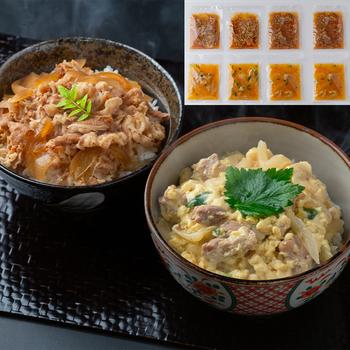 徳島 吟月 簡単ふんわり親子丼と牛丼の具 8食 送料無料-0