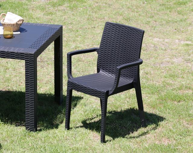 ステラ チェアー 肘付き ブラック グレー 2脚セット 送料無料-13