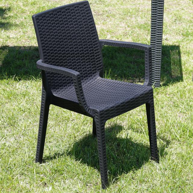 ステラ チェアー 肘付き ブラック グレー 2脚セット 送料無料-7