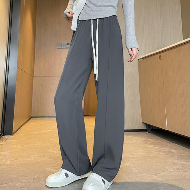 セミワイドパンツ 無地 レディース 5色 送料無料 即日発送-3