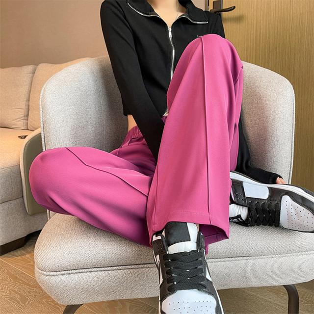 セミワイドパンツ 無地 レディース 5色 送料無料 即日発送-4