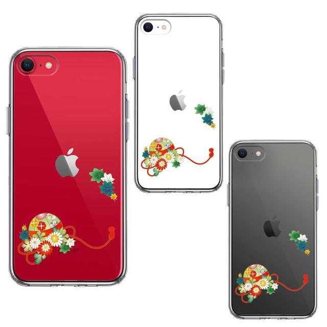 iPhoneSE ケース 第3世代 第2世代 クリア 和柄 花車 スマホケース 側面ソフト 背面ハード ハイブリッド 送料無料-1