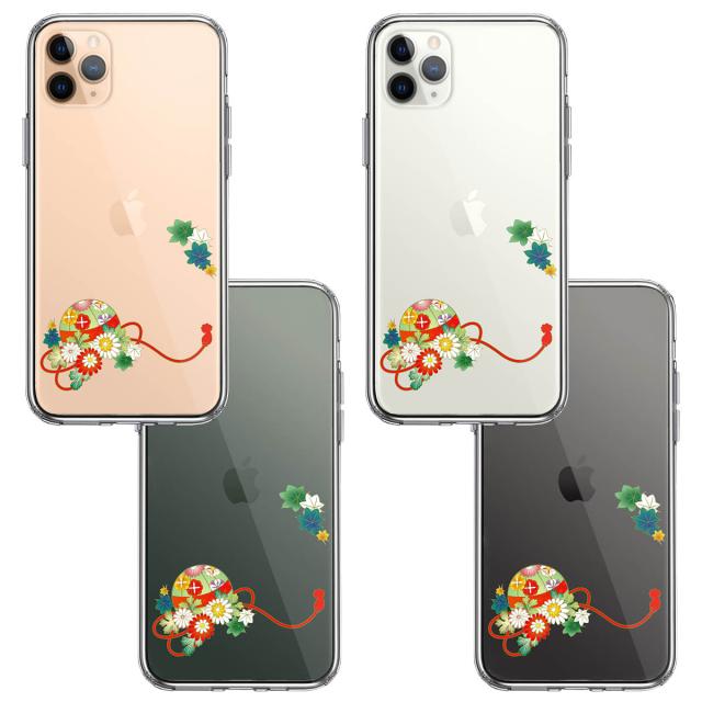 iPhone11pro ケース クリア 和柄 花車 スマホケース 側面ソフト 背面ハード ハイブリッド  送料無料-1