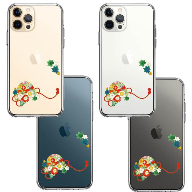 iPhone12Pro ケース クリア 和柄 花車 スマホケース 側面ソフト 背面ハード ハイブリッド 送料無料-1