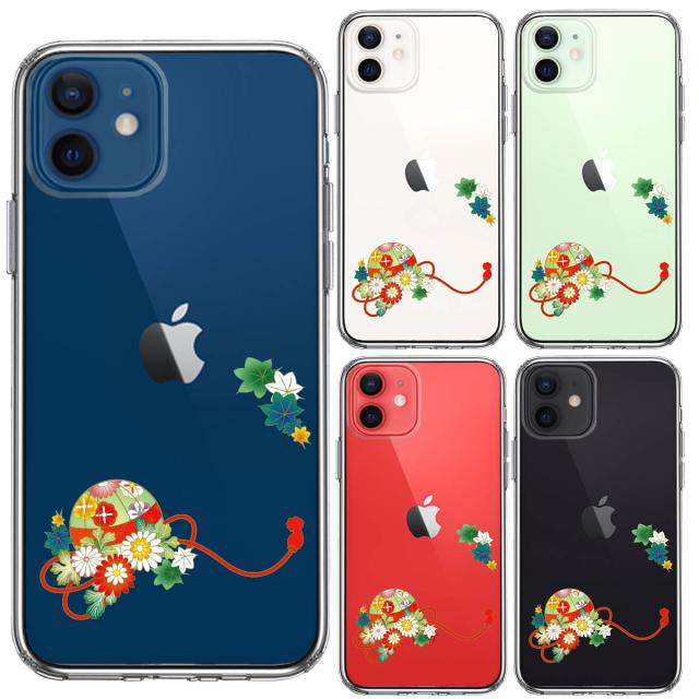 iPhone12mini ケース クリア 和柄 花車 スマホケース 側面ソフト 背面ハード ハイブリッド  送料無料-1