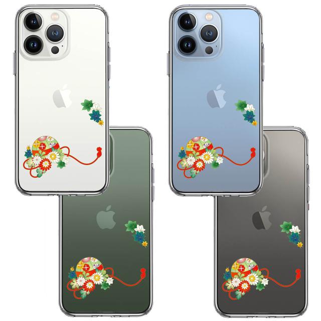 iPhone13Pro ケース クリア 和柄 花車 スマホケース 側面ソフト 背面ハード ハイブリッド  送料無料-1
