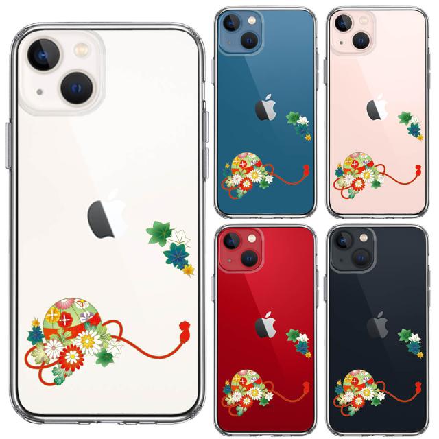 iPhone13mini ケース クリア 和柄 花車 スマホケース 側面ソフト 背面ハード ハイブリッド 送料無料-1