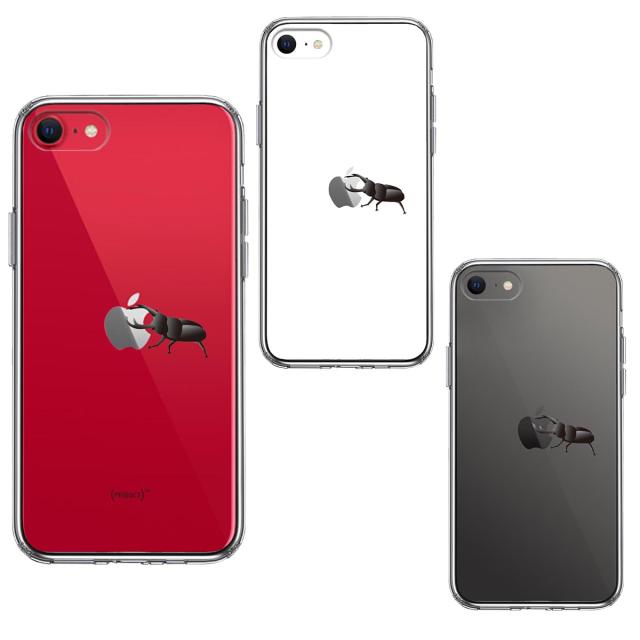 iPhoneSE ケース 第3世代 第2世代 クリア クワガタムシ 2 昆虫 スマホケース 側面ソフト 背面ハード ハイブリッド 送料無料-1