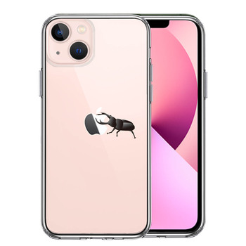 iPhone13mini ケース クリア クワガタムシ 2 昆虫 スマホケース 側面ソフト 背面ハード ハイブリッド 送料無料-0
