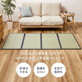 畳マットレス 約140×200cm 水拭きできる 4つ折り PP伏見 ふしみ 送料無料-2