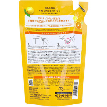 泡の洗顔料 ビタホイップ シャワーシトラスの香り 詰替用 250mL 6個セット 送料無料-1