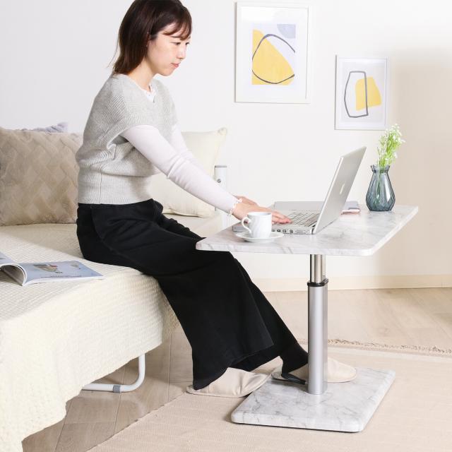 昇降テーブル9050 43?57 大理石 送料無料-5