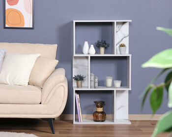 S型ディスプレイラック3段 大理石 送料無料-1