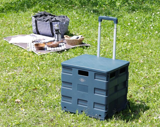 フォールディングキャリーカート L 蓋付き 3セット 送料無料-9