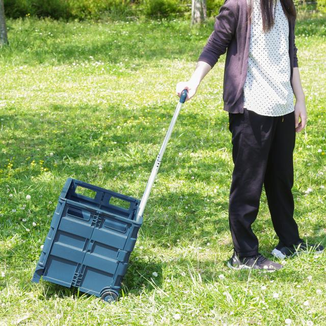 フォールディングキャリーカート L 蓋付き 3セット 送料無料-10