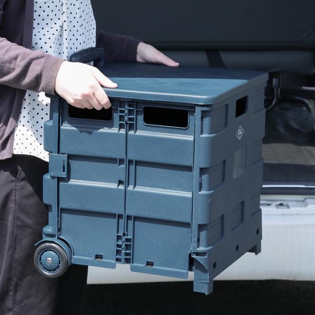 フォールディングキャリーカート L 蓋付き 3セット 送料無料-14