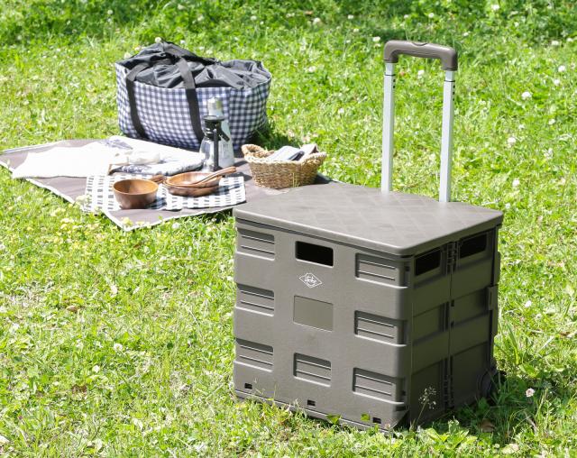 フォールディングキャリーカート L 蓋付き 3セット 送料無料-16